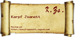 Karpf Zsanett névjegykártya